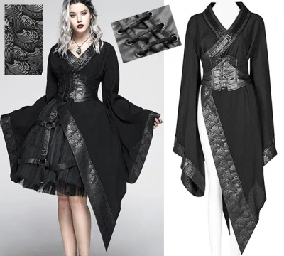 PUNK RAVE ASYMMETRISCH KIMONO JACKE KLEID GOTHIC PUNK CYBER GEISHA KORSETT ANMUT PUNKRAVE