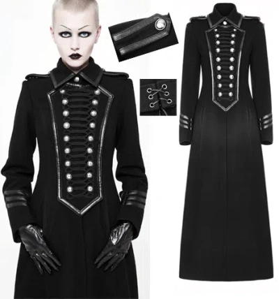PUNK RAVE LANG OFFIZIER MANTEL GOTHIC LOLITA MILITÄR VIKTORIAN BÄNDER STICKEREI PUNKRAVE