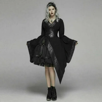 PUNK RAVE PUNK RAVE WOMEN GOTHIC LOLITA DARK JAPANESE KIMONO ASYMMETRIC ADJUSTABLE DRESS