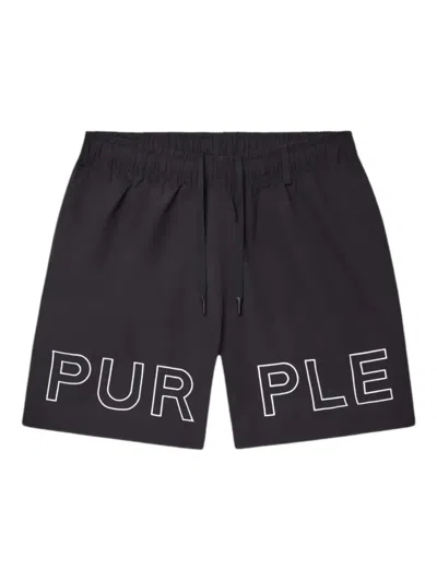 PURPLE BRAND LOGO-PRINT BERMUDA SHORTS