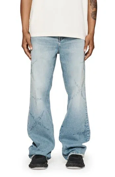 PURPLE BRAND PURPLE BRAND VINTAGE INDIGO CRYSTAL EMBELLISHED WIDE LEG JEANS