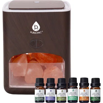 PURSONIC PURSONIC 3-IN-1 SALT DIFFUSER & 6 PACK ESSENTIAL OIL SET