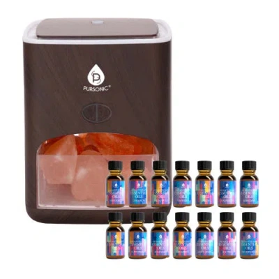 PURSONIC PURSONIC HIMALAYAN SALT DIFFUSER & 14 PACK ESSENTIAL OILS SET