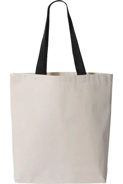 Q-TEES 11L CANVAS TOTE WITH CONTRAST-COLOR HANDLES