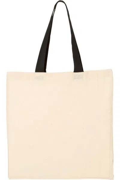 Q-TEES ECONOMICAL TOTE WITH CONTRAST-COLOR HANDLES