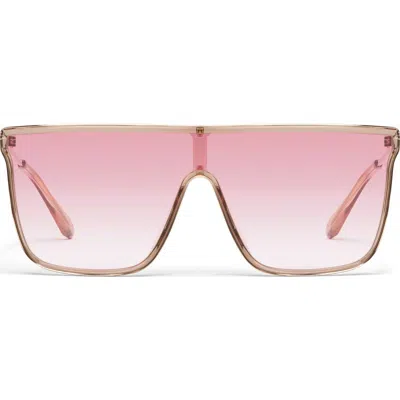 QUAY QUAY NIGHTFALL ADORNED 138MM GRADIENT SHIELD SUNGLASSES