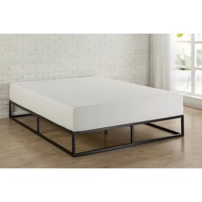 QUIKFURN KING SIZE 10-INCH LOW PROFILE MODERN METAL WOOD SLAT PLATFORM BED FRAME