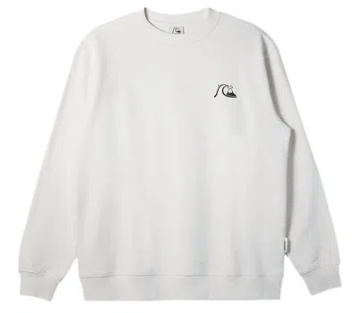 QUIKSILVER MEN'S DNA BUBBLE LOGO CREW IN VINTAGE WHITE