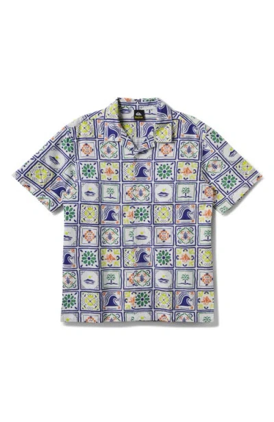 QUIKSILVER QUIKSILVER X PACIFICO BAJA CASUAL SHORT SLEEVE COTTON & LINEN BUTTON-UP SHIRT