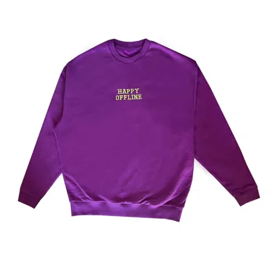 QUILLATTIRE WOMEN'S GREEN / PURPLE PURPLE 'HAPPY OFFLINE' SWEATSHIRT