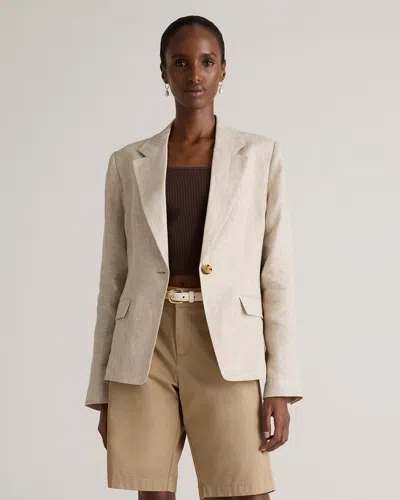 QUINCE WOMEN'S 100% EUROPEAN LINEN STRUCTURED BLAZER