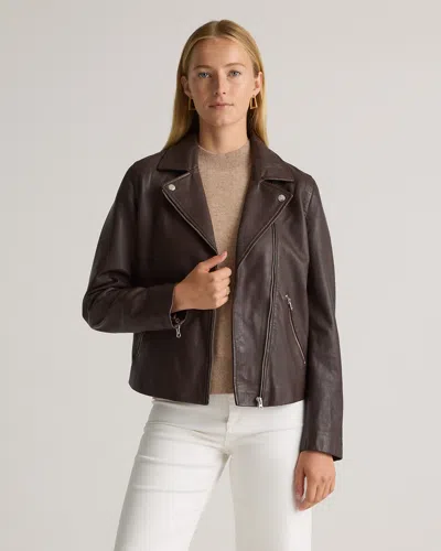 QUINCE WOMEN'S 100% WASHED LEATHER BIKER JACKET