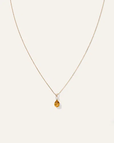 QUINCE WOMEN'S 14K GOLD DIAMOND & SEMI-PRECIOUS GEMSTONE DROP NECKLACE
