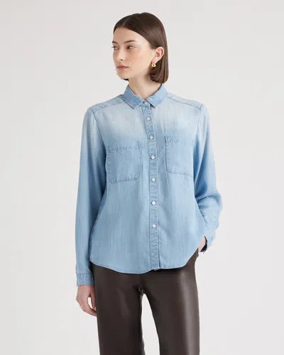 QUINCE WOMEN'S CHAMBRAY TENCEL LONG SLEEVE SHIRT