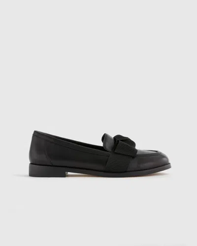 QUINCE WOMEN'S ITALIAN LEATHER BOW PENNY LOAFER