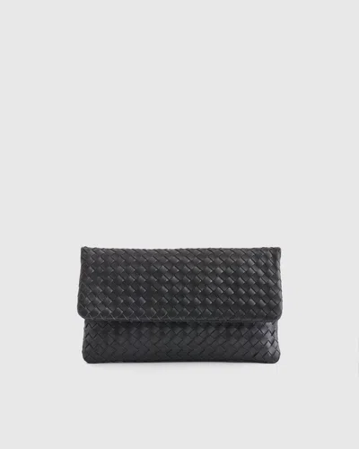 QUINCE WOMEN'S ITALIAN LEATHER HANDWOVEN CONVERTIBLE CLUTCH