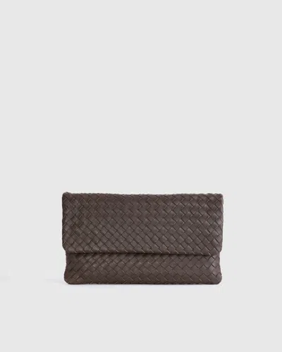 QUINCE WOMEN'S ITALIAN LEATHER HANDWOVEN CONVERTIBLE CLUTCH