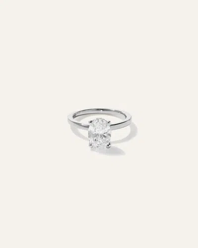 QUINCE WOMEN'S LAB GROWN DIAMOND OVAL PETITE HIDDEN HALO ENGAGEMENT RING