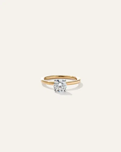 QUINCE WOMEN'S LAB GROWN DIAMOND ROUND PETITE HIDDEN HALO ENGAGEMENT RING