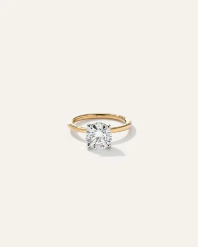 QUINCE WOMEN'S LAB GROWN DIAMOND ROUND PETITE HIDDEN HALO ENGAGEMENT RING