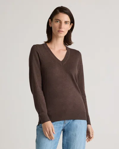QUINCE WOMEN'S LIGHTWEIGHT COTTON CASHMERE V-NECK SWEATER