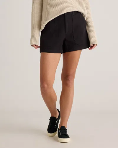QUINCE WOMEN'S ORGANIC STRETCH COTTON TWILL UTILITY SHORTS