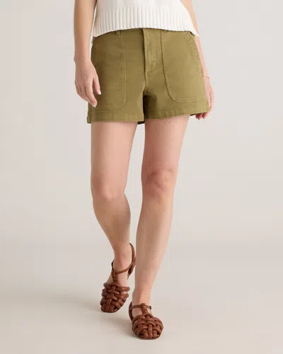 QUINCE WOMEN'S ORGANIC STRETCH COTTON TWILL UTILITY SHORTS