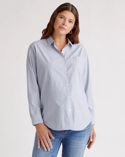 QUINCE WOMEN'S POPLIN MATERNITY & NURSING BUTTON-DOWN SHIRT