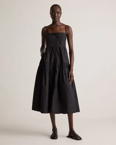 QUINCE WOMEN'S POPLIN SPAGHETTI STRAP MAXI DRESS