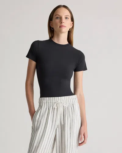 QUINCE WOMEN'S STRETCH COTTON JERSEY FITTED T-SHIRT