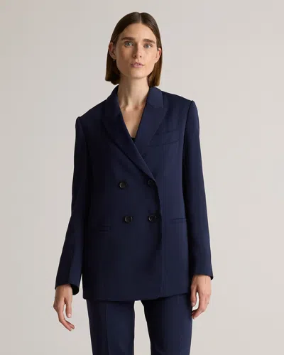 QUINCE WOMEN'S STRETCH CREPE DOUBLE-BREASTED BLAZER