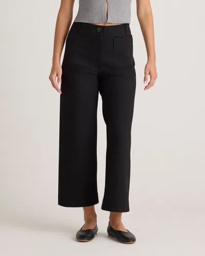 QUINCE WOMEN'S ULTRA-STRETCH PONTE CROPPED WIDE LEG PANTS