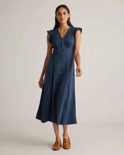 QUINCE WOMEN'S VINTAGE WASH TENCEL BUTTON FRONT MIDI DRESS