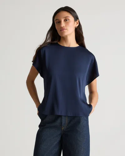 QUINCE WOMEN'S WASHABLE STRETCH SILK SPLIT HEM T-SHIRT