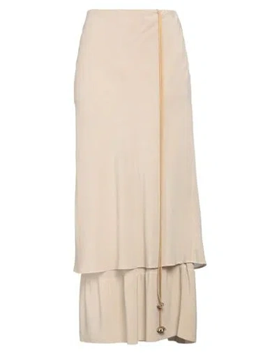 QUIRA QUIRA WOMAN MAXI SKIRT BEIGE SIZE 2 SILK