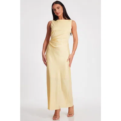 QUIZ QUIZ SATIN RUCHED SIDE MAXI DRESS