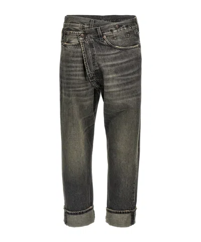 R13 ASYMMETRICAL JEANS