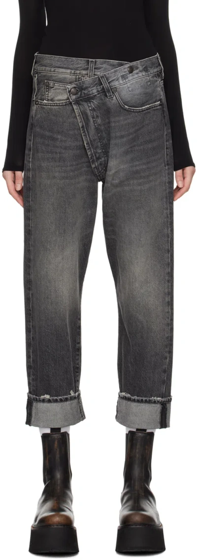 R13 BLACK CROSSOVER JEANS