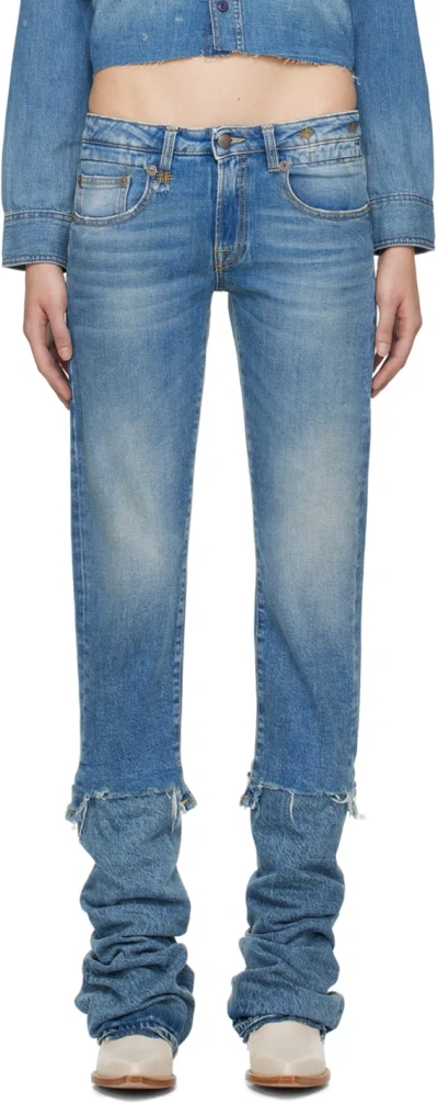 R13 BLUE BOY STRAIGHT WITH RIPS JEANS