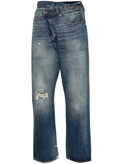 R13 CROSSOVER DISTRESSED SKINNY JEANS