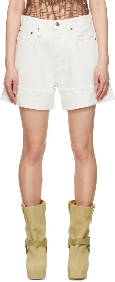 R13 OFF-WHITE NINA DENIM SHORTS