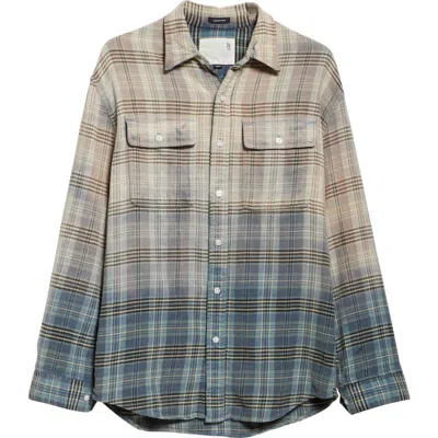 R13 R13 RELAXED PLAID COTTON FLANNEL BUTTON-UP SHIRT