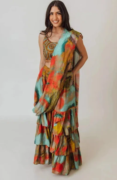 RAAS RAAS KAHLO RUFFLE SAREE DRESS