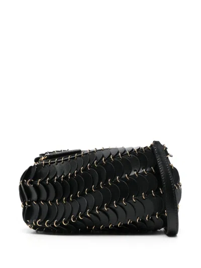 RABANNE BLACK PACO CROSSBODY BAG