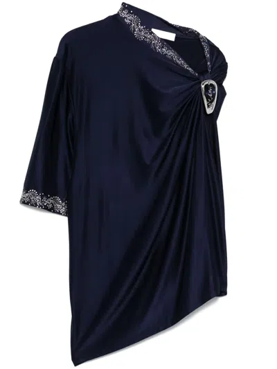 RABANNE BUCKLE-DETAIL DRAPED TOP