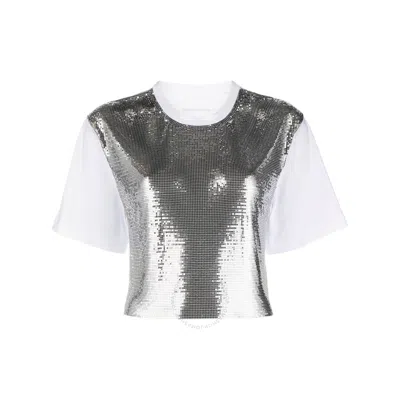 RABANNE RABANNE METALLIC MESH T-SHIRT