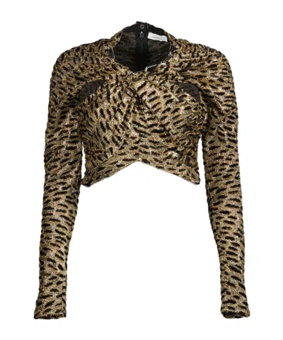 RABANNE PACO RABANNE METALLIC JACQUARD TWISTED CHAIN-LINK TOP