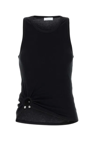 RABANNE PACO RABANNE BLACK STRETCH COTTON TOP