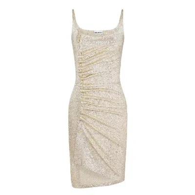 RABANNE PACO RABANNE RUCHED MINI SLEEVELESS DRAPE DRESS