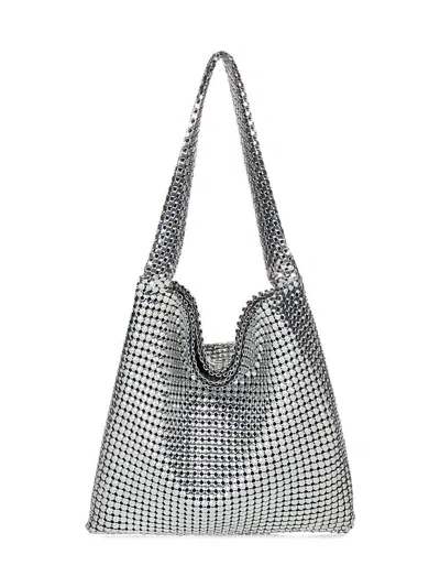 RABANNE 'PIXEL' SILVER-TONE TOTE BAG